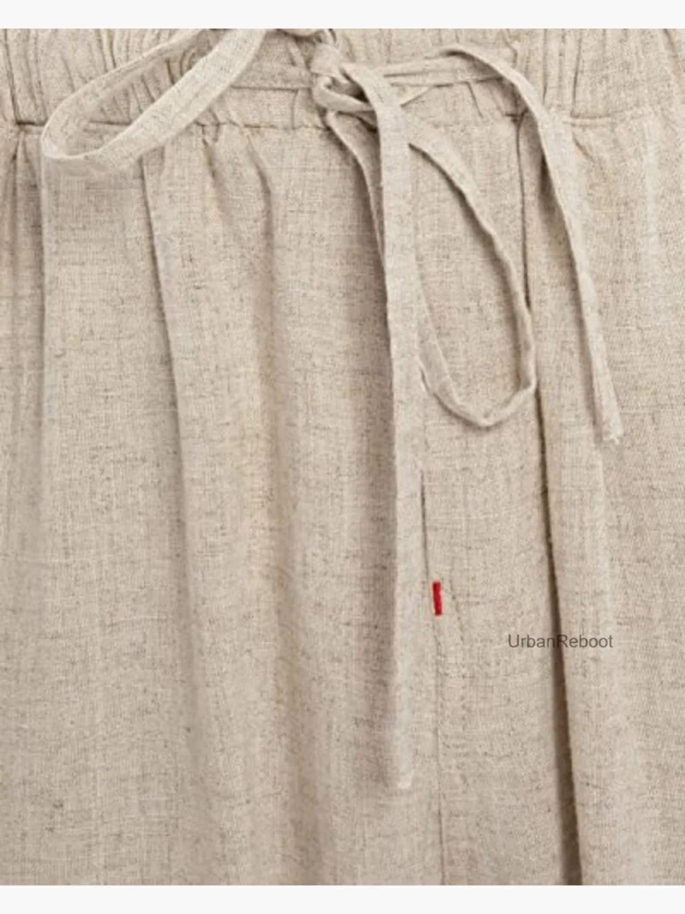 Drawstring Loose Linen Beach Pants Elastic Waist Yoga Lounge Trousers Pajamas